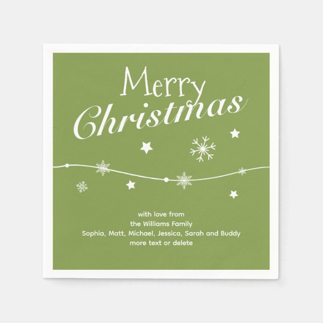 Servilleta De Papel Tradicional - Verde suave - Navidades Napkins (Anverso)