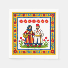 Servilleta De Papel Traditional Moroccan Folk Art Cocktail Napkins
