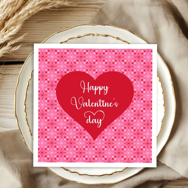 Servilleta De Papel Traditional Valentine Hearts Romantic Napkins (Traditional Valentine Hearts Romantic Napkins)