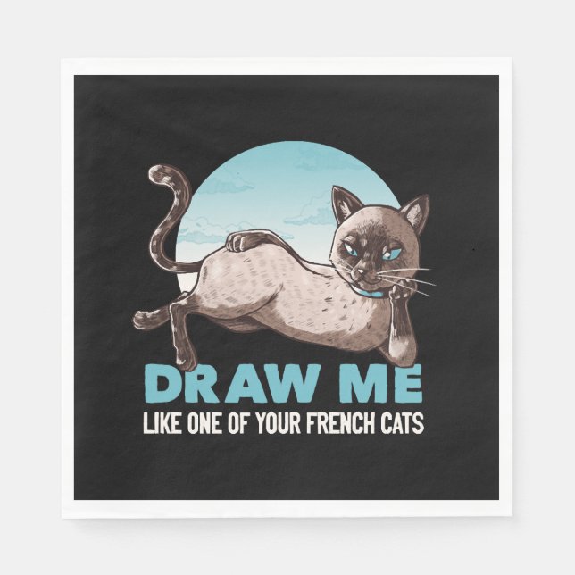 Servilleta De Papel Tráeme Como Uno De Tus Chicas Franceses Gato Graci (Anverso)