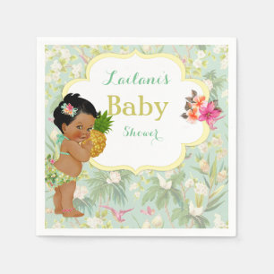 Servilleta De Papel Traje de baño de niña tropical Luau hawaiano con t