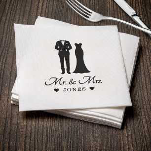 Servilleta De Papel Traje de novia y esmoquin para pareja recién casad