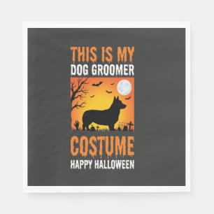 Servilleta De Papel Traje de peluquero de perro de Halloween Silueta