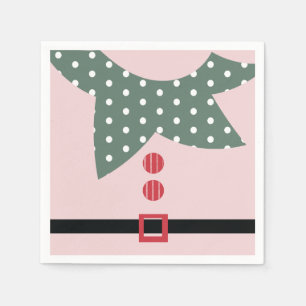 Servilleta De Papel Traje Rosa de Duende de Navidad para Fiesta de Vac