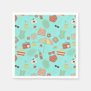 Servilleta De Papel Trajes De Bañera Retro Vintage De Verano De Estilo