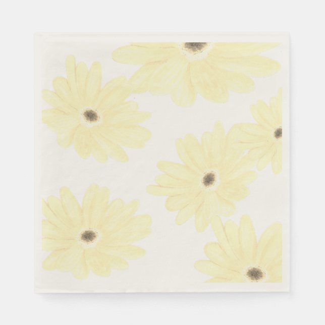 Servilleta De Papel Tranquil Morning Yellow Flowers  (Anverso)