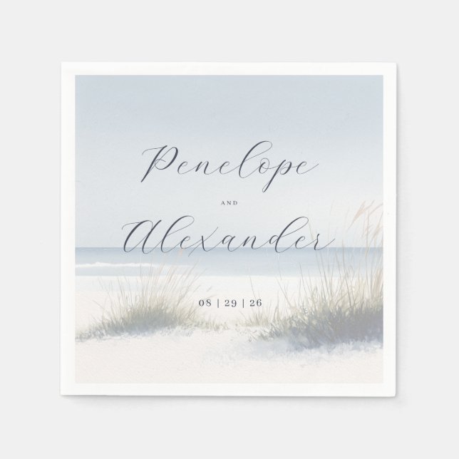 Servilleta De Papel Tranquil Pastel Beach Waves (Anverso)