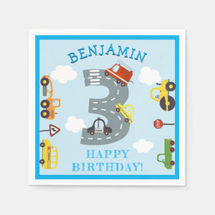 Servilleta De Papel Transportación 3 Napkins Fiesta de cumpleaños