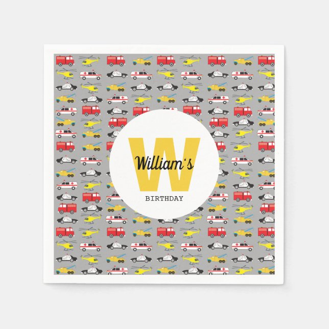 Servilleta De Papel Transporte Personalizado De Vehículos De Emergenci (Anverso)