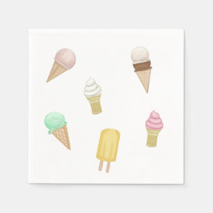 Servilleta De Papel Tratamientos sociales dulces de helado retro