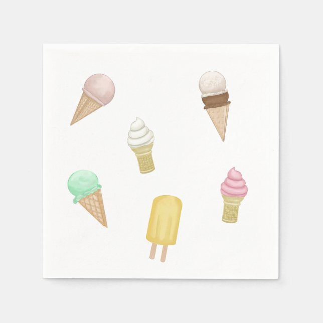 Servilleta De Papel Tratamientos sociales dulces de helado retro (Anverso)