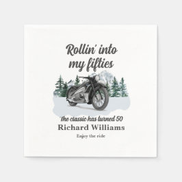 Servilleta De Papel Travel Classic Motorbike Rolling 50th Birthday