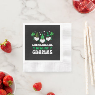 Servilleta De Papel Travesuras de San Patricio con Gnomies Gnomos