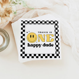 Servilleta De Papel TRAVIS One Happy Dude Smile Face Cumpleaños Bienve