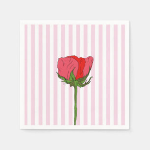 Servilleta De Papel Trazo rosa de flor Rosa