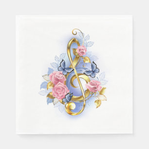 Servilleta De Papel Treble arrecife con rosas rosas rosas rosas