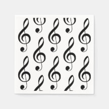 Treble Clef Music Paper Napkin