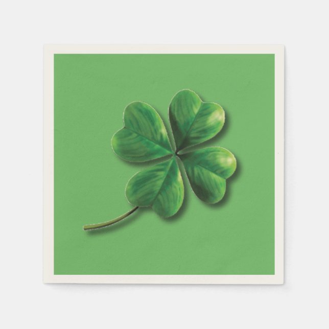 Servilleta De Papel Trébol de Irlanda Verde Moderno (Anverso)