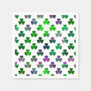Servilleta De Papel Trébol tono verde esmeralda clásico