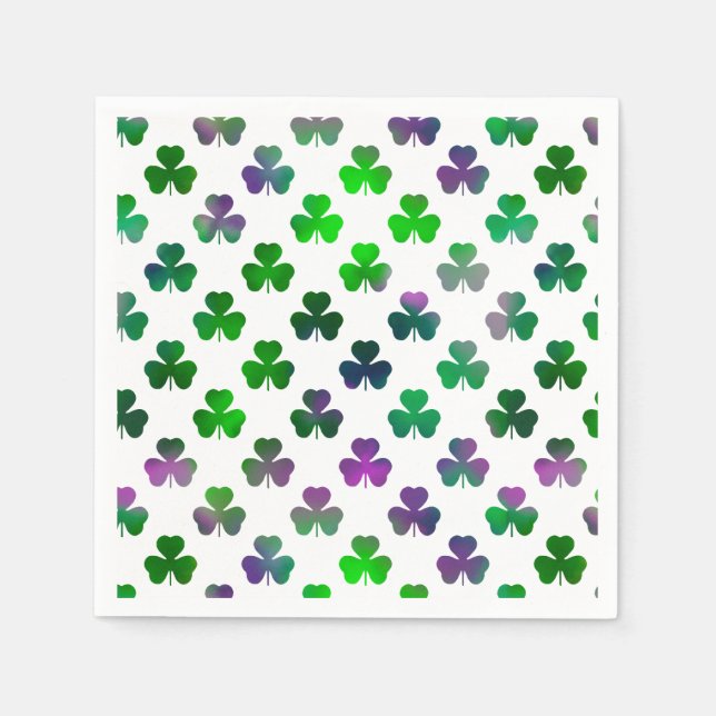 Servilleta De Papel Trébol tono verde esmeralda clásico (Anverso)