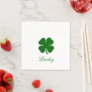 Servilleta De Papel Trébol Verde Afortunado Personalizado