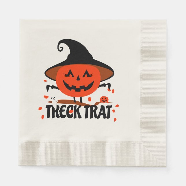 Servilleta De Papel Treck Trat Pumpkin Sonriente (Anverso)