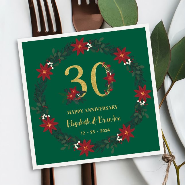 Servilleta De Papel Treinta Aniversario Navidades Personalizados (Subido por el creador)