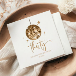 Servilleta De Papel Treinta Gold Disco Ball 30 Fiesta de cumpleaños