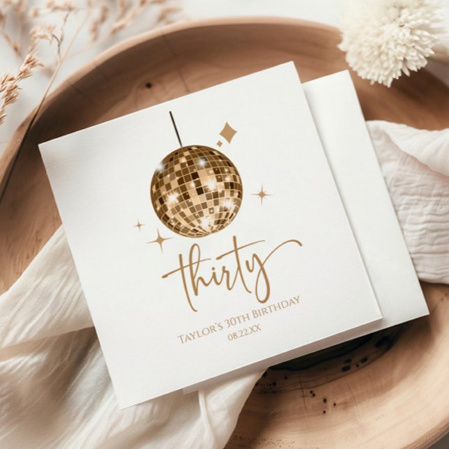 Servilleta De Papel Treinta Gold Disco Ball 30 Fiesta de cumpleaños (Subido por el creador)