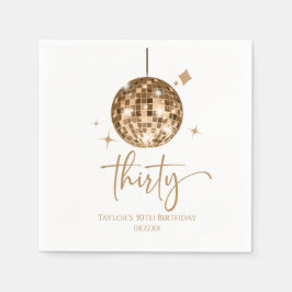 Servilleta De Papel Treinta Gold Disco Ball 30 Fiesta de cumpleaños