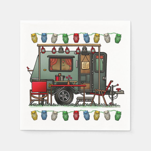 Servilleta De Papel Trek Travel Pods RV feliz campista (Anverso)