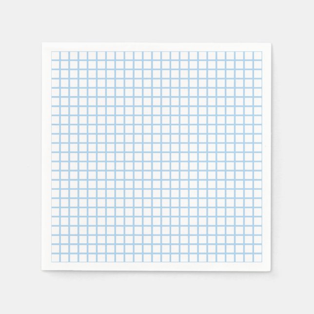 Servilleta De Papel Trellis Baby Blue - Blanco (Anverso)