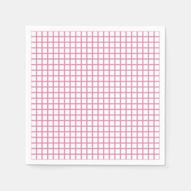 Servilleta De Papel Trellis Fuchsia Rosa - Blanco (Anverso)