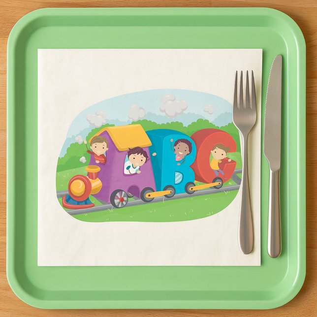 Servilleta De Papel Tren alfabeto ABC con niños divertido educativo (Subido por el creador)
