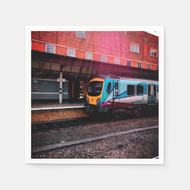 Servilleta De Papel Tren azul claro (Anverso)