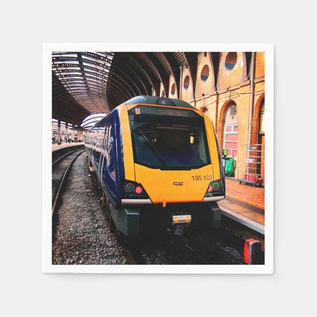 Servilleta De Papel Tren azul en la estación de York (Anverso)
