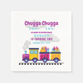 Servilleta De Papel Tren Chugga Choo Personalizado segundo cumpleaños