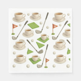 Servilleta De Papel Tren de golf y café con bandera