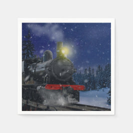 Servilleta De Papel Tren de Navidad en la nieve