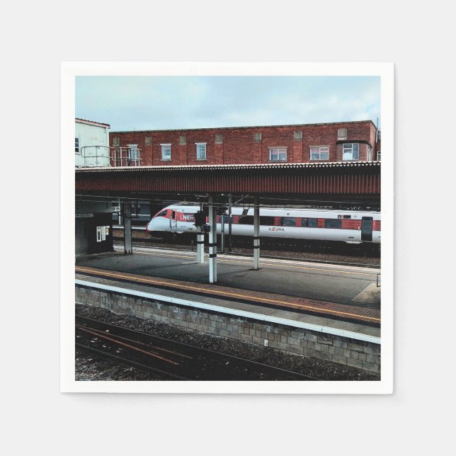 Servilleta De Papel Tren rojo y blanco (Anverso)