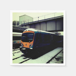 Servilleta De Papel Tren turquesa bajo puente