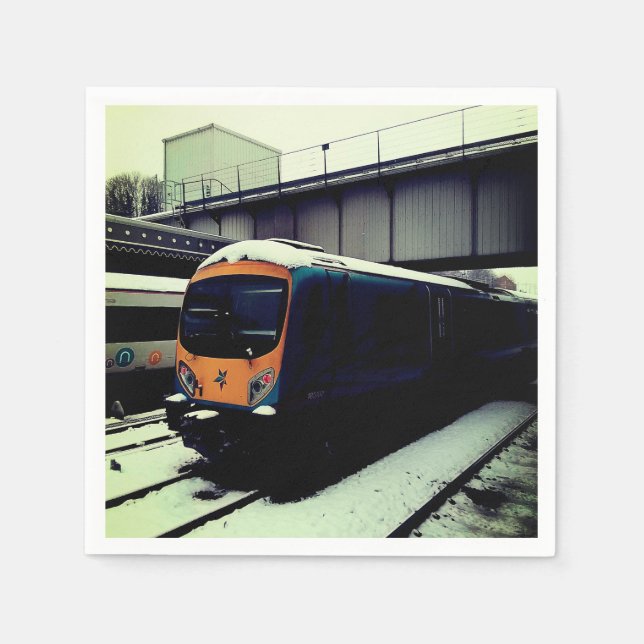 Servilleta De Papel Tren turquesa bajo puente (Anverso)