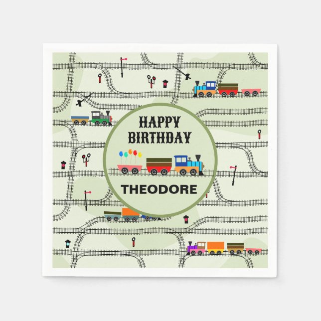 Servilleta De Papel Tren y seguimiento para niños de ferrocarril Papel (Anverso)