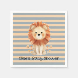 Servilleta De Papel Trendy Baby Lion Stripes Boy Baby Shower