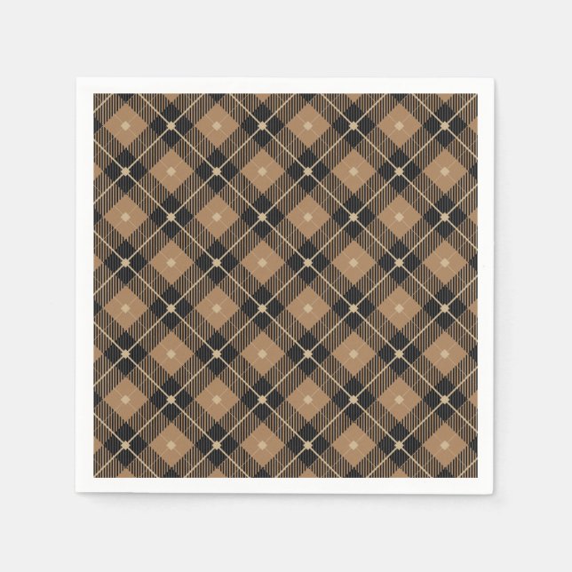 Servilleta De Papel Trendy Black Brown Plough (Anverso)