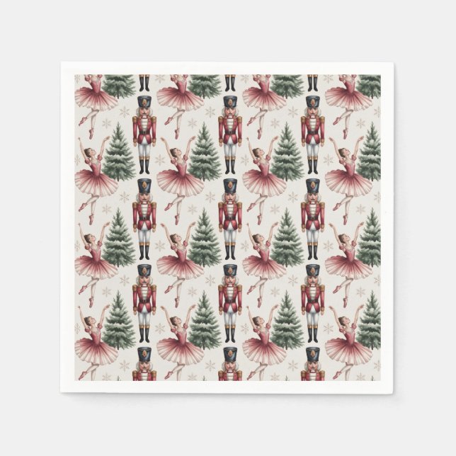 Servilleta De Papel Trendy Nutcracker and Ballerina ballet dancer (Anverso)