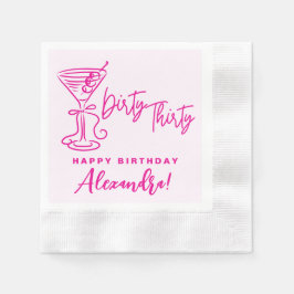 Servilleta De Papel Trendy Pink Dirty Thirty 30th Birthday Napkins