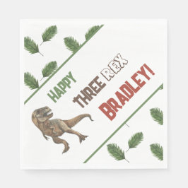 Servilleta De Papel Tres acuarelas De Cumpleaños Rex