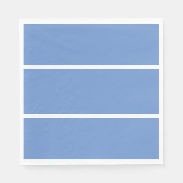 Servilleta De Papel Tres elegantes cornflower Blue Wide Stripes (Anverso)