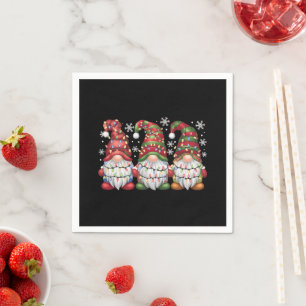 Servilleta De Papel Tres Gnomos Buffalo Cuadros Rojos Navidad